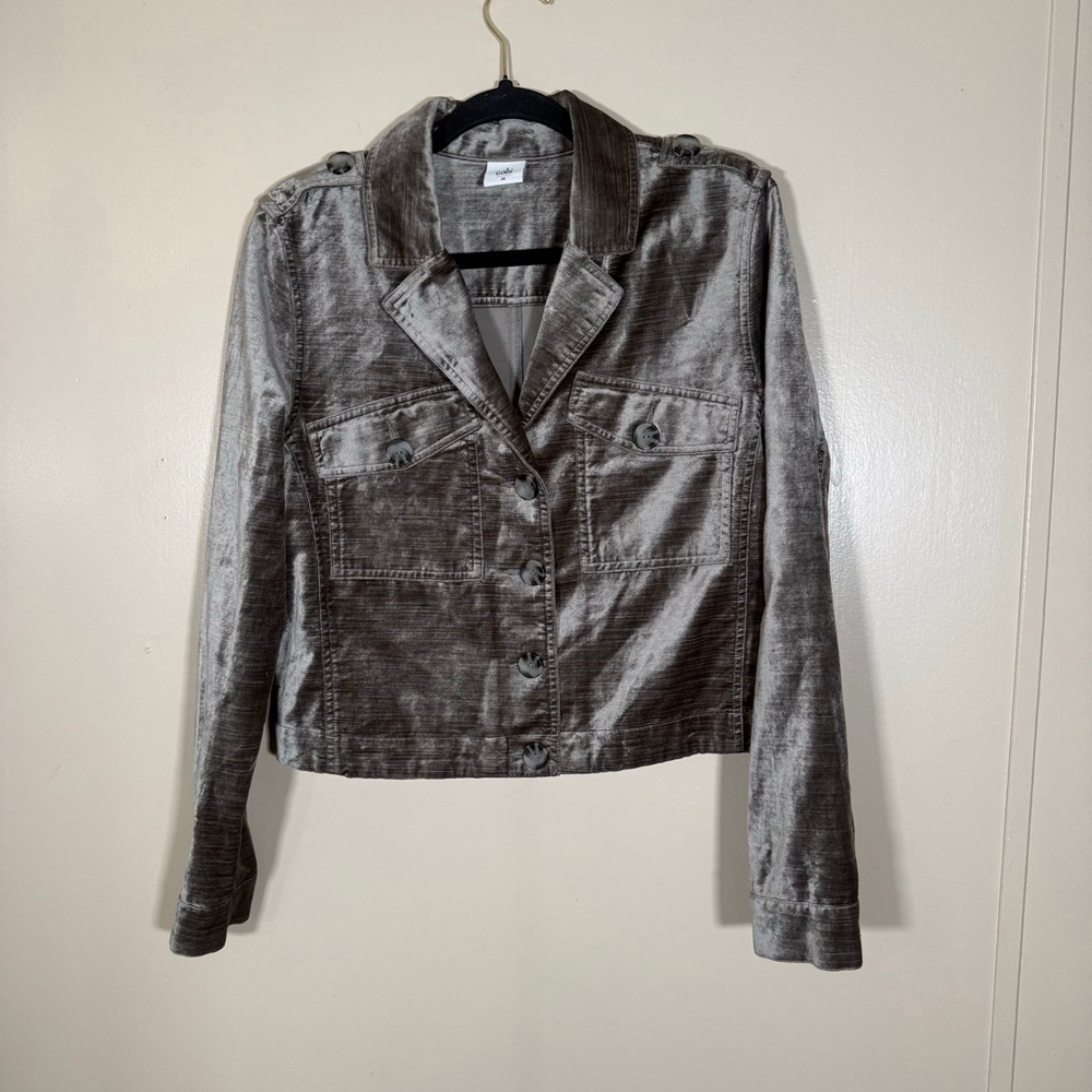 CAbi #3377 Sunday Topper Velvet Jacket Cropped Blazer Streetwear Preppy Medium